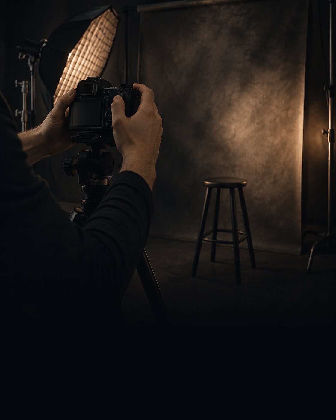 Professionelle Studiosituation mit Kamera und Licht